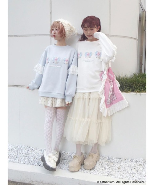 merry jenny ハートスウェット merry jenny（メリージェニー）の「ハートフリルスウェット