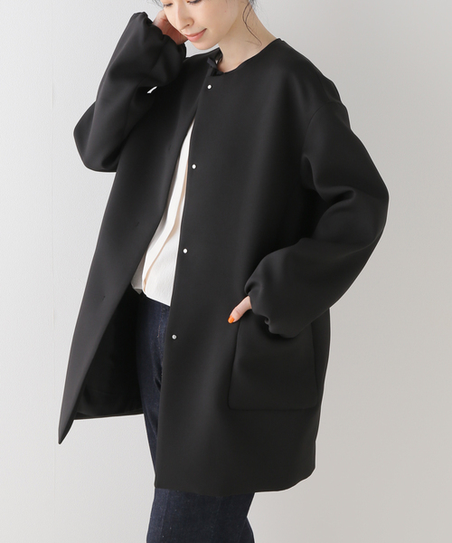 La TOTALITE（ラ トータリテ） ノーカラーコート 36 ブラック