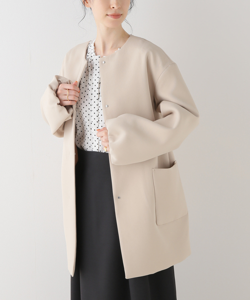 La TOTALITE（ラ トータリテ） ノーカラーコート 36 ブラック