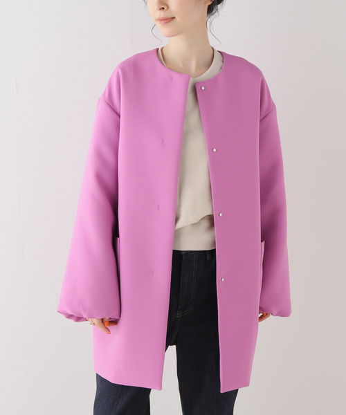 La TOTALITÉ ピンク ロングコート La TOTALITE（ラ トータリテ） ノーカラーコート 36 ブラック