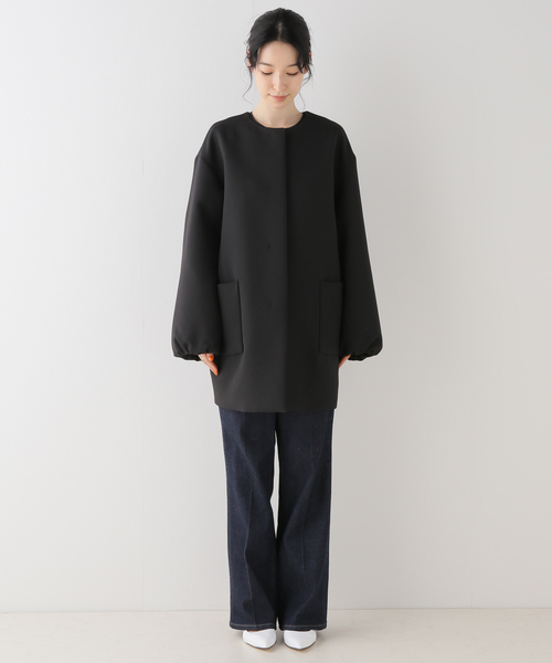 La TOTALITE（ラ トータリテ） ノーカラーコート 36 ブラック