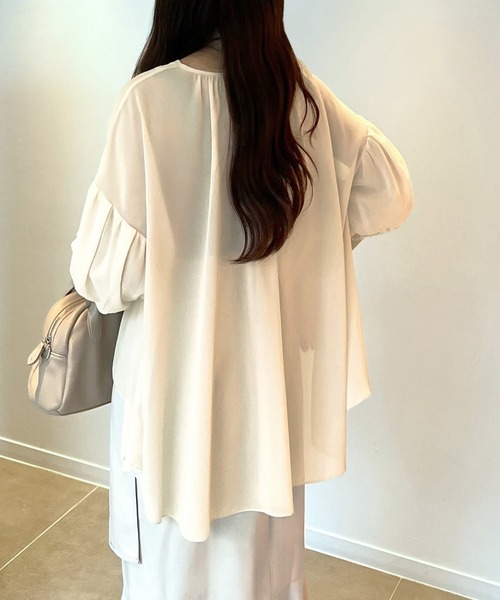 「junoah」 7分袖ブラウス X-LARGE クリーム レディース_画像5
