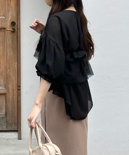 「junoah」 7分袖ブラウス X-LARGE クリーム レディース_画像7