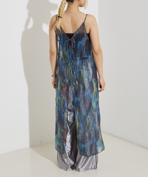 「NOMINE」 キャミソールワンピース フリー グレイッシュブルー レディース_画像5