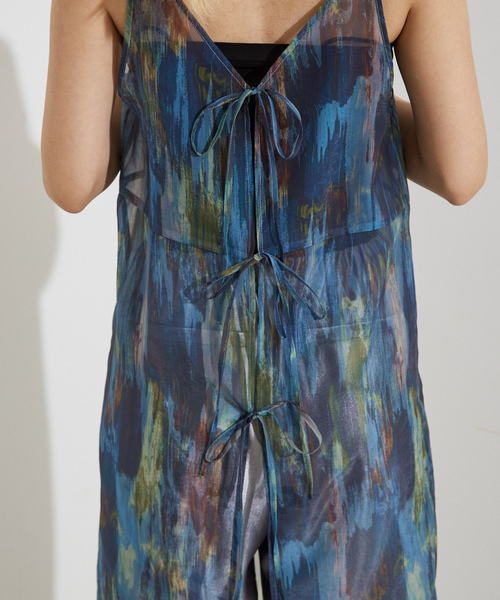 「NOMINE」 キャミソールワンピース フリー グレイッシュブルー レディース_画像6