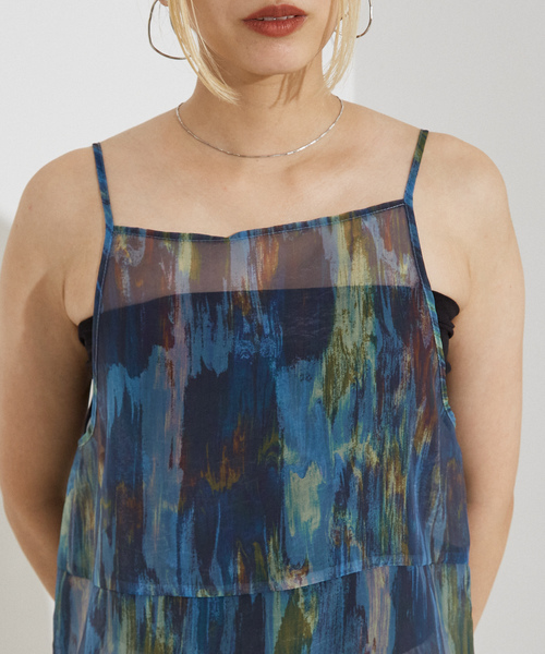 「NOMINE」 キャミソールワンピース フリー グレイッシュブルー レディース_画像7