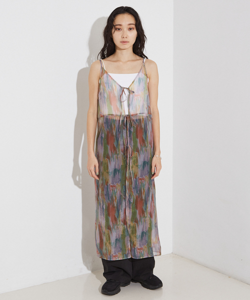 「NOMINE」 キャミソールワンピース フリー グレイッシュブルー レディース_画像9