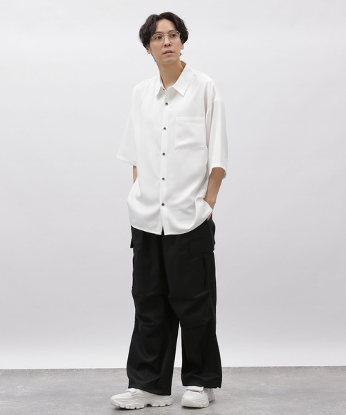 「LAKOLE」 半袖シャツ MEDIUM ライトグレー メンズ_画像2