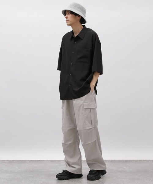 「LAKOLE」 半袖シャツ MEDIUM ライトグレー メンズ_画像4