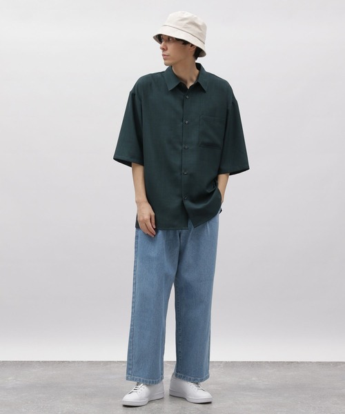 「LAKOLE」 半袖シャツ MEDIUM ライトグレー メンズ_画像5