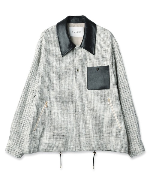 CULLNI（クルニ） ブルゾン アウター Leather Panel Tweed Mix Jacket