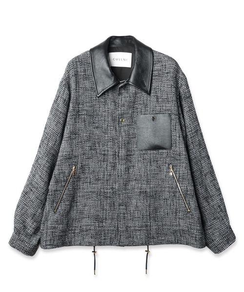 CULLNI（クルニ） ブルゾン アウター Leather Panel Tweed Mix Jacket