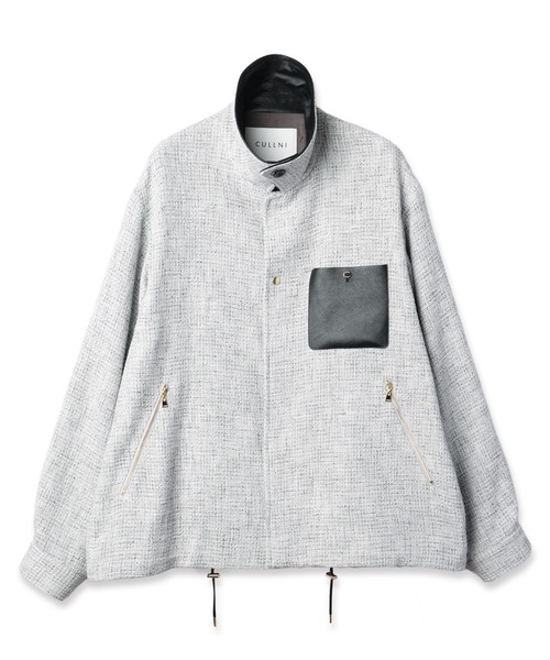CULLNI（クルニ） ブルゾン アウター Leather Panel Tweed Mix Jacket
