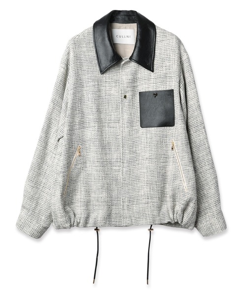 CULLNI（クルニ） ブルゾン アウター Leather Panel Tweed Mix Jacket