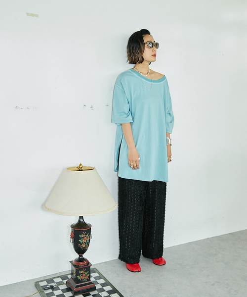 「CITYSHOP」 半袖Tシャツ - ブルー レディース_画像4
