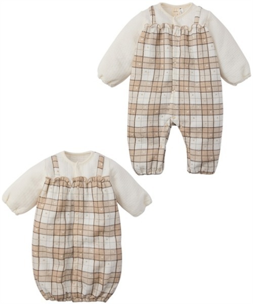 新品タグ付き　バーバリー チェックパネル　ロンパース ベビー カバーオール BURBERRY（バーバリー） ベビー服 カバーオール ロンパース チェック