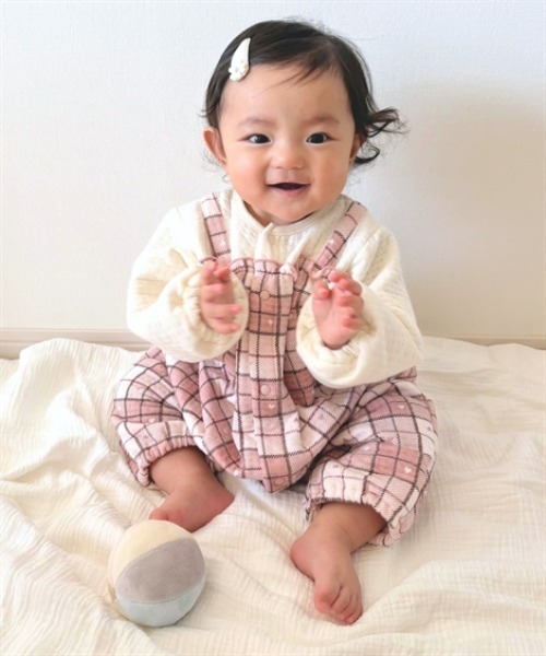 新品タグ付き　バーバリー チェックパネル　ロンパース ベビー カバーオール BURBERRY（バーバリー） ベビー服 カバーオール ロンパース チェック