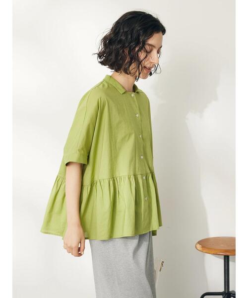 「CRAFT STANDARD BOUTIQUE」 半袖ブラウス FREE ブラック×ホワイト レディース_画像8