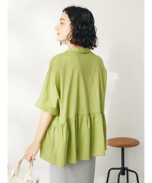 「CRAFT STANDARD BOUTIQUE」 半袖ブラウス FREE ブラック×ホワイト レディース_画像9