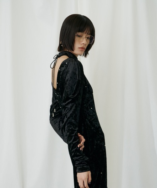 ANDRESD ドレス パールグロウベロアドレス / pearl glow velour dress