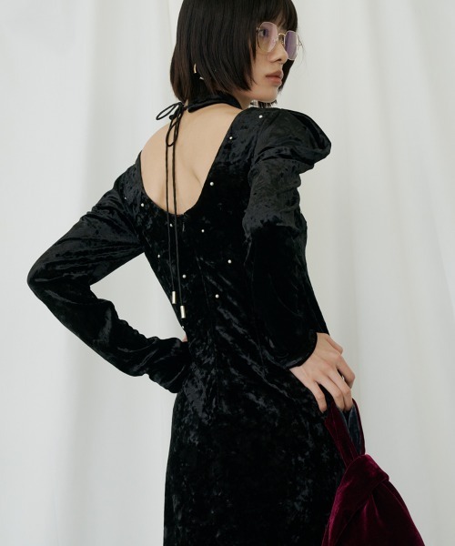 ANDRESD ドレス パールグロウベロアドレス / pearl glow velour dress