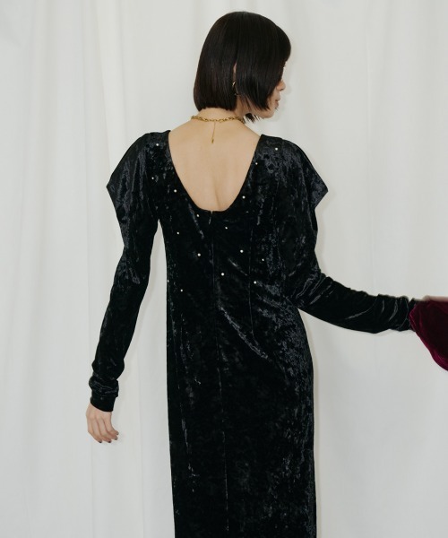 ANDRESD ドレス パールグロウベロアドレス / pearl glow velour dress