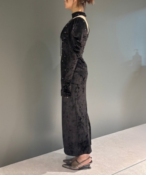 ANDRESD ドレス パールグロウベロアドレス / pearl glow velour dress