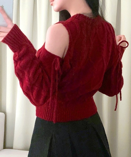 「Riff」 長袖ニット FREE ブラック レディース_画像7