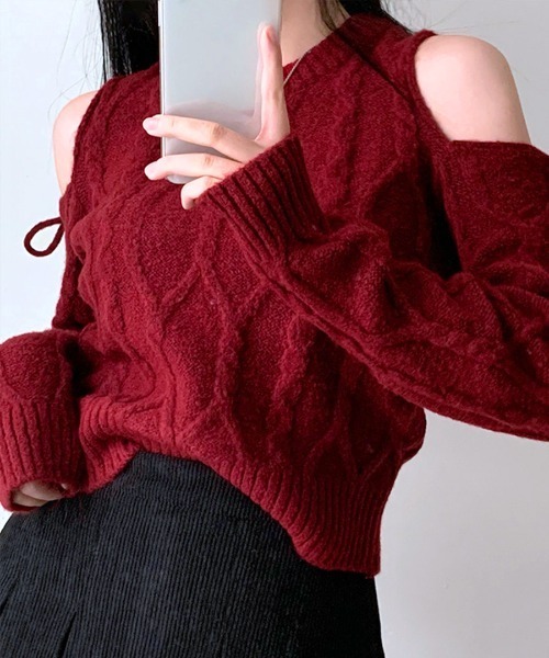 「Riff」 長袖ニット FREE ブラック レディース_画像8