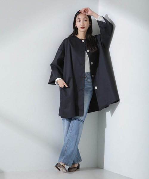 ★ナノユニバース未着用コート入りレディース洋服50点＋αまとめ売り NANO universe（ナノ・ユニバース） ノーカラーコート FREE ネイビー