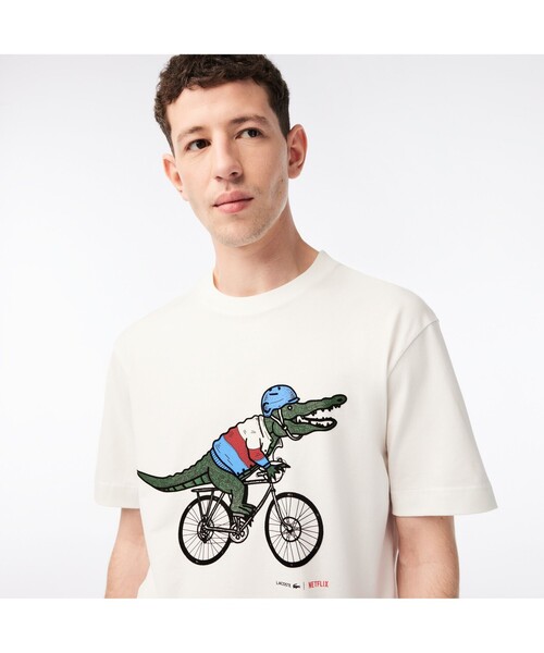LACOSTE（ラコステ） 半袖Tシャツ「netflixコラボ」 4 ホワイト メンズ
