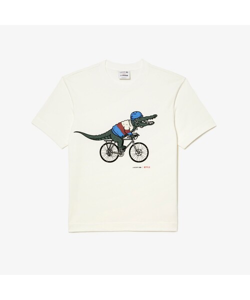 LACOSTE（ラコステ） 半袖Tシャツ「netflixコラボ」 4 ホワイト メンズ