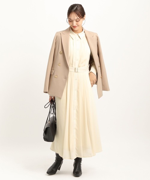 「Andemiu」 長袖ワンピース FREE ネイビー レディース_画像8