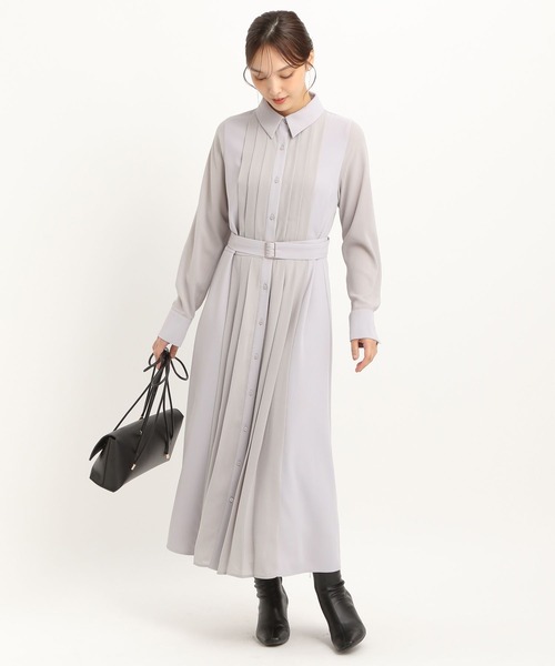 「Andemiu」 長袖ワンピース FREE ネイビー レディース_画像9