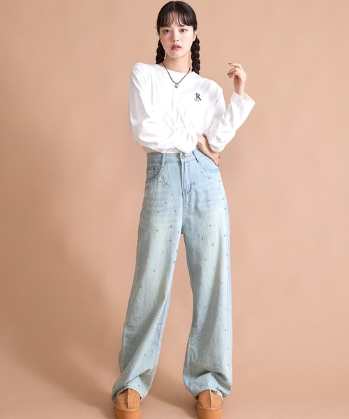 「paravion」 デニムパンツ SMALL ブルー レディース_画像6