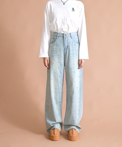 「paravion」 デニムパンツ SMALL ブルー レディース_画像9