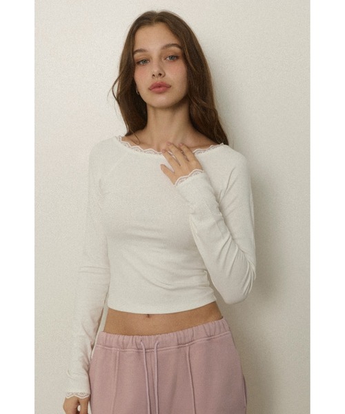 ALEXIA STAM（アリシアスタン） tシャツ Wellness Lace Long Sleeve