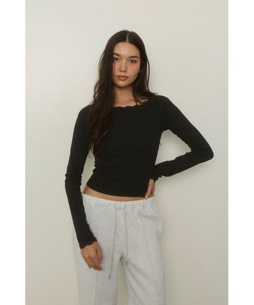 ALEXIA STAM（アリシアスタン） tシャツ Wellness Lace Long Sleeve