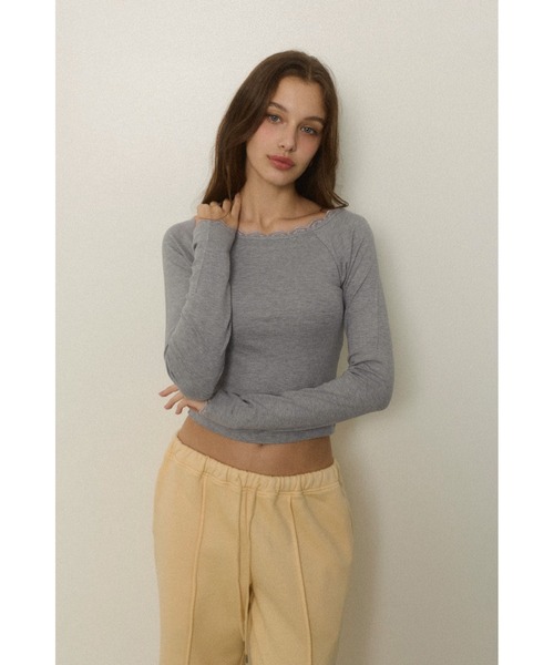 ALEXIA STAM（アリシアスタン） tシャツ Wellness Lace Long Sleeve