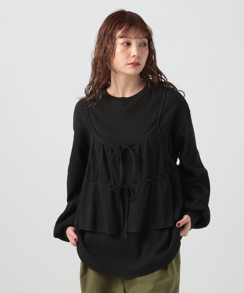 カネコイサオ　ピコフリル　美品　黒　フリル黒パフスリーブTシャツ BAYFLOW（ベイフロー） tシャツ 「WEB限定/セットアップでも別々でも