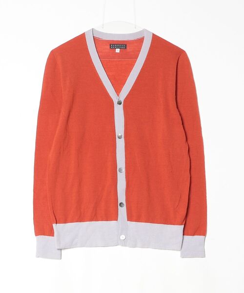 BARNEYS NEWYORK」 ニットカーディガン 2 オレンジ メンズ 希少 