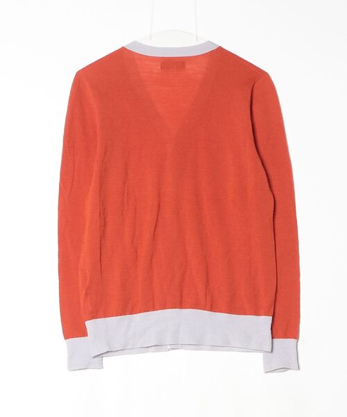 「BARNEYS NEWYORK」 ニットカーディガン 2 オレンジ メンズ_画像2