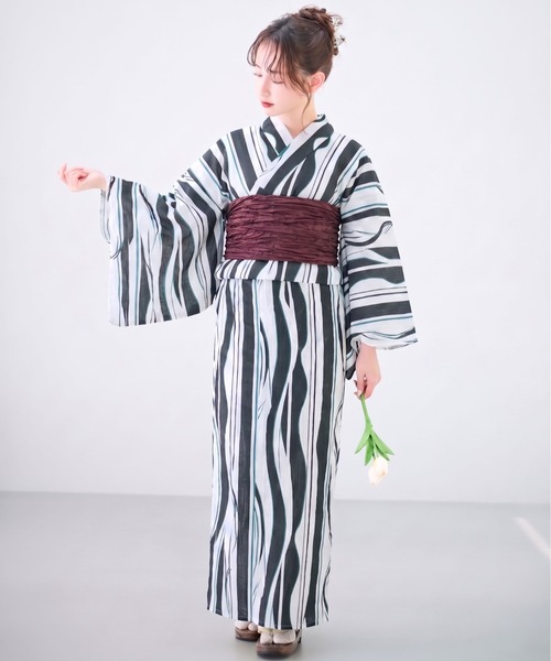 Ada. 浴衣 2点セット 「帯+浴衣」 浴衣 古典風な柄で大人っぽく