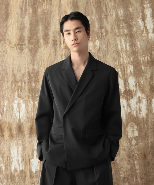 レオナール パリス HOMME テーラードジャケット 黒 裏地総柄シルク 52R HARE（ハレ） ジャケット テーラードジャケット 「NARRIL」Wool Blend