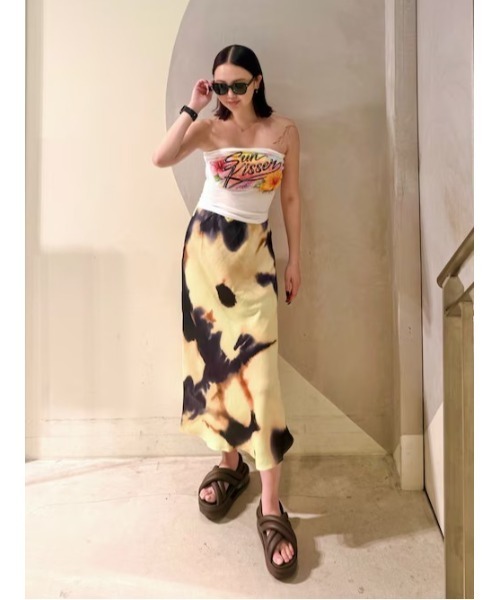 Desigual（デシグアル） スカート 夏 トータスシェルプリントサテン