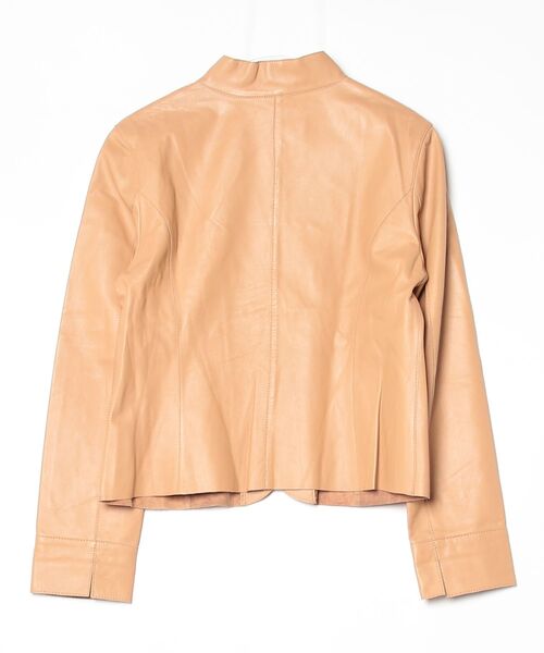 「BALMAIN」 レザージャケット 13 ベージュ レディースの画像
