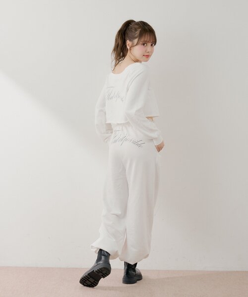 Chico（チコ） パンツ 「セットアップ対応」バックロゴルーズ