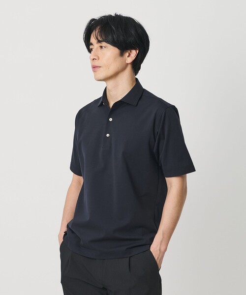 新品 ビューティアンドユース オーバーサイズポロシャツ M 黒 黒蝶貝 ビジカジ BEAUTY＆YOUTH UNITED ARROWS ポロシャツ クール ハイゲージ