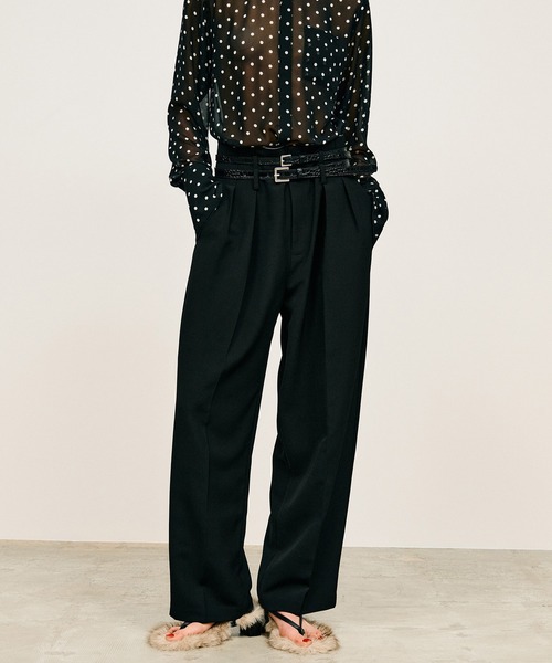 スラックス パンツ 「2026Summer Pre-Order」ダブルベルトスラックス / Double Belt Slacks レディースの画像
