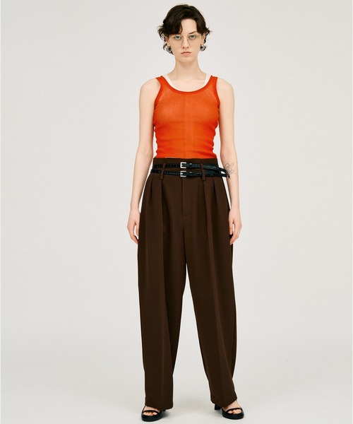 スラックス パンツ 「2026Summer Pre-Order」ダブルベルトスラックス / Double Belt Slacks レディースの画像